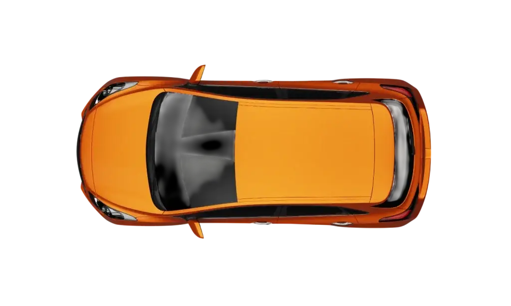 Orange car top view